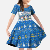 Happy Chrismukkah Family Matching Off Shoulder Maxi Dress and Hawaiian Shirt Gnome Funny Hanukkah Christmas Mashup - Wonder Print Shop