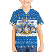 Happy Chrismukkah Family Matching Off Shoulder Maxi Dress and Hawaiian Shirt Gnome Funny Hanukkah Christmas Mashup - Wonder Print Shop