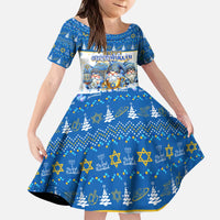 Happy Chrismukkah Kid Short Sleeve Dress Gnome Funny Hanukkah Christmas Mashup - Wonder Print Shop