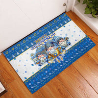 Happy Chrismukkah Rubber Doormat Gnome Funny Hanukkah Christmas Mashup - Wonder Print Shop