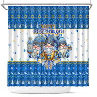 Happy Chrismukkah Shower Curtain Gnome Funny Hanukkah Christmas Mashup - Wonder Print Shop