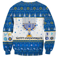 Happy Chrismukkah Sweatshirt Gnome Funny Hanukkah Christmas Mashup - Wonder Print Shop