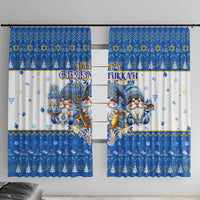 Happy Chrismukkah Window Curtain Gnome Funny Hanukkah Christmas Mashup - Wonder Print Shop