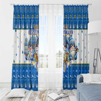 Happy Chrismukkah Window Curtain Gnome Funny Hanukkah Christmas Mashup - Wonder Print Shop