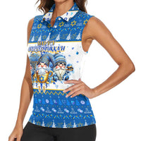 Happy Chrismukkah Women Sleeveless Polo Shirt Gnome Funny Hanukkah Christmas Mashup - Wonder Print Shop