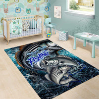 Striped Bass Fishing Area Rug Bold Ocean Angler Design - Wonder Print Shop