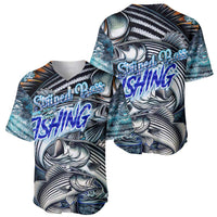 Striped Bass Fishing Baseball Jersey Bold Ocean Angler Design - Wonder Print Shop