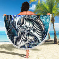 Striped Bass Fishing Beach Blanket Bold Ocean Angler Design - Wonder Print Shop