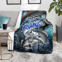 Striped Bass Fishing Blanket Bold Ocean Angler Design - Wonder Print Shop