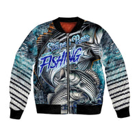 Striped Bass Fishing Bomber Jacket Bold Ocean Angler Design - Wonder Print Shop