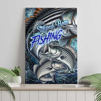 Striped Bass Fishing Canvas Wall Art Bold Ocean Angler Design - Wonder Print Shop