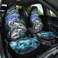Striped Bass Fishing Car Seat Cover Bold Ocean Angler Design - Wonder Print Shop