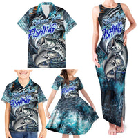 Striped Bass Fishing Family Matching Tank Maxi Dress and Hawaiian Shirt Bold Ocean Angler Design - Wonder Print Shop