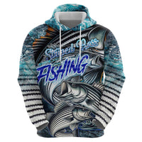 Striped Bass Fishing Hoodie Bold Ocean Angler Design - Wonder Print Shop