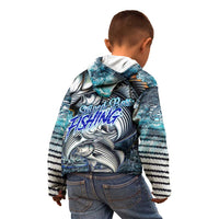 Striped Bass Fishing Kid Hoodie Bold Ocean Angler Design - Wonder Print Shop