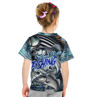 Striped Bass Fishing Kid T Shirt Bold Ocean Angler Design - Wonder Print Shop