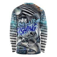 Striped Bass Fishing Long Sleeve Shirt Bold Ocean Angler Design - Wonder Print Shop