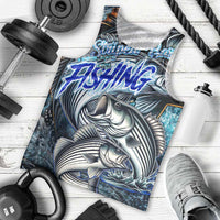 Striped Bass Fishing Men Tank Top Bold Ocean Angler Design - Wonder Print Shop