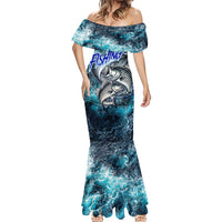 Striped Bass Fishing Mermaid Dress Bold Ocean Angler Design - Wonder Print Shop