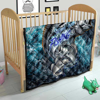 Striped Bass Fishing Quilt Bold Ocean Angler Design - Wonder Print Shop