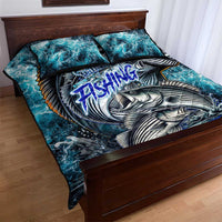 Striped Bass Fishing Quilt Bed Set Bold Ocean Angler Design - Wonder Print Shop