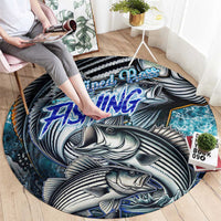 Striped Bass Fishing Round Carpet Bold Ocean Angler Design - Wonder Print Shop