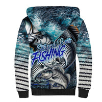 Striped Bass Fishing Sherpa Hoodie Bold Ocean Angler Design - Wonder Print Shop