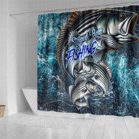 Striped Bass Fishing Shower Curtain Bold Ocean Angler Design - Wonder Print Shop