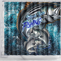 Striped Bass Fishing Shower Curtain Bold Ocean Angler Design - Wonder Print Shop