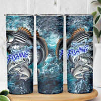 Striped Bass Fishing Skinny Tumbler Bold Ocean Angler Design - Wonder Print Shop