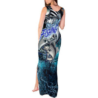 Striped Bass Fishing Tank Maxi Dress Bold Ocean Angler Design - Wonder Print Shop