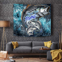 Striped Bass Fishing Tapestry Bold Ocean Angler Design - Wonder Print Shop