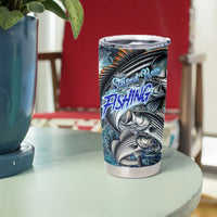 Striped Bass Fishing Tumbler Cup Bold Ocean Angler Design - Wonder Print Shop