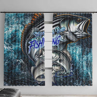 Striped Bass Fishing Window Curtain Bold Ocean Angler Design - Wonder Print Shop