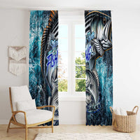 Striped Bass Fishing Window Curtain Bold Ocean Angler Design - Wonder Print Shop