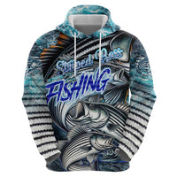 Striped Bass Fishing Zip Hoodie Bold Ocean Angler Design - Wonder Print Shop