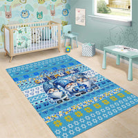 Merry Chrismukkah Area Rug Jewish Christmas Gnomes and Menorahs - Wonder Print Shop