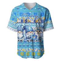Merry Chrismukkah Baseball Jersey Jewish Christmas Gnomes and Menorahs - Wonder Print Shop