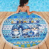 Merry Chrismukkah Beach Blanket Jewish Christmas Gnomes and Menorahs - Wonder Print Shop