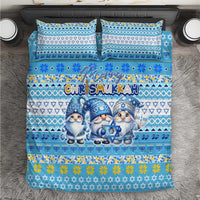 Merry Chrismukkah Bedding Set Jewish Christmas Gnomes and Menorahs - Wonder Print Shop