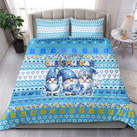 Merry Chrismukkah Bedding Set Jewish Christmas Gnomes and Menorahs - Wonder Print Shop