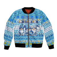 Merry Chrismukkah Bomber Jacket Jewish Christmas Gnomes and Menorahs - Wonder Print Shop