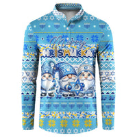 Merry Chrismukkah Button Sweatshirt Jewish Christmas Gnomes and Menorahs - Wonder Print Shop