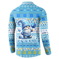 Merry Chrismukkah Button Sweatshirt Jewish Christmas Gnomes and Menorahs - Wonder Print Shop