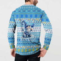 Merry Chrismukkah Button Sweatshirt Jewish Christmas Gnomes and Menorahs - Wonder Print Shop