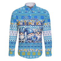 Merry Chrismukkah Family Matching Long Sleeve Bodycon Dress and Hawaiian Shirt Jewish Christmas Gnomes and Menorahs - Wonder Print Shop