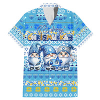 Merry Chrismukkah Family Matching Mermaid Dress and Hawaiian Shirt Jewish Christmas Gnomes and Menorahs - Wonder Print Shop