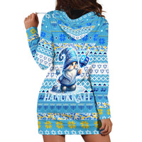 Merry Chrismukkah Hoodie Dress Jewish Christmas Gnomes and Menorahs - Wonder Print Shop