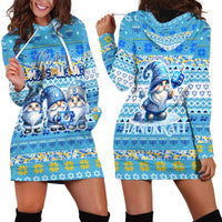 Merry Chrismukkah Hoodie Dress Jewish Christmas Gnomes and Menorahs - Wonder Print Shop