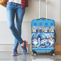 Merry Chrismukkah Luggage Cover Jewish Christmas Gnomes and Menorahs - Wonder Print Shop